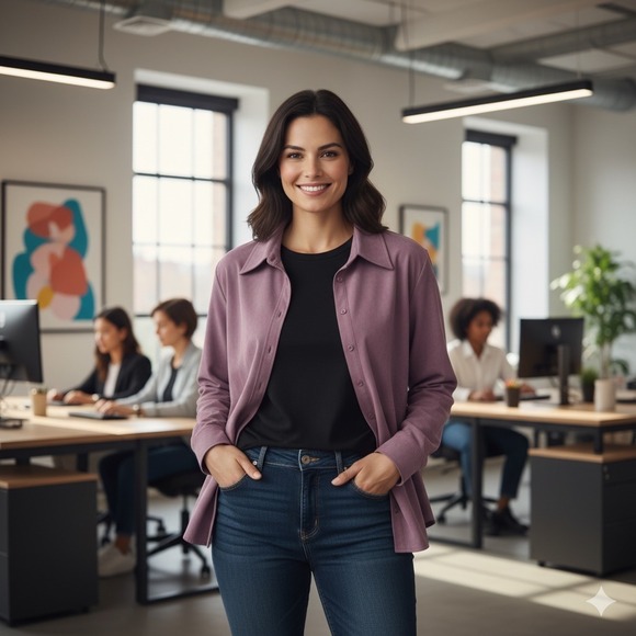 Rag Tops - RAG Women XL Purple Button Down Long Sleeve Stretch Suede Shirt Y2K 90s Vintage